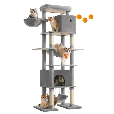 Feandrea Arbre à Chat 201 cm, Forme de Tour, Taille XXL