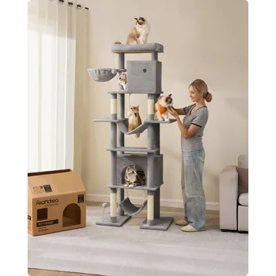 Feandrea Arbre à Chat 201 cm, Forme de Tour, Taille XXL