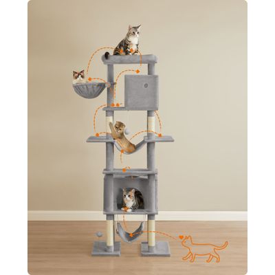 Feandrea Arbre à Chat 201 cm, Forme de Tour, Taille XXL
