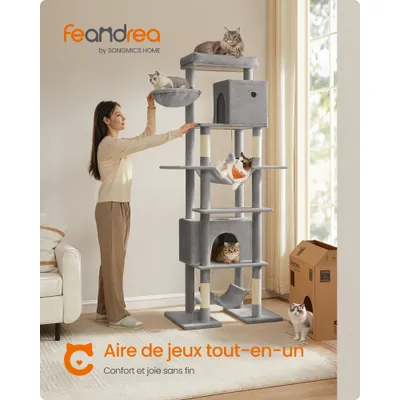 Feandrea Arbre à Chat 200 cm, Forme de Tour, Taille XXL