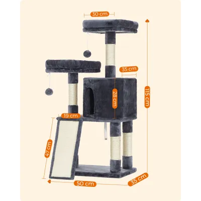 FEANDREA Arbre à Chat, Tour poteaux à gratter 115 cm