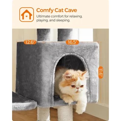 Feandrea Arbre à Chat Multi-Niveaux, Hauteur 110 cm, Niche