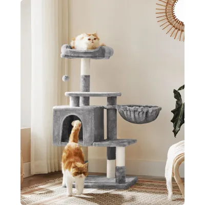 Feandrea Arbre à Chat Multi-Niveaux, Hauteur 110 cm, Niche