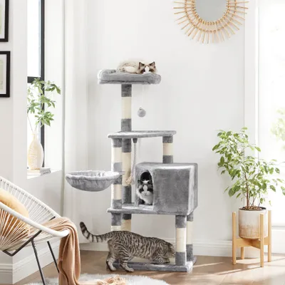 Feandrea Arbre à Chat Hauteur 138 cm, Tour de Jeux pour Chats