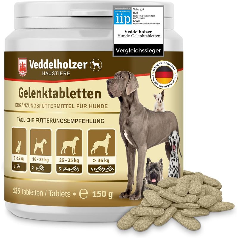 Veddelholzer Hunde Gelenktabletten mit Grünlippmuschel