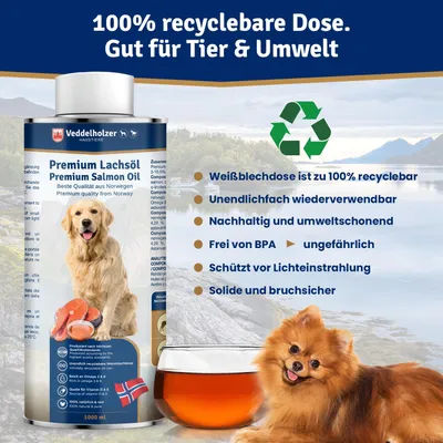Veddelholzer Huile de Saumon pour Chiens 1 Litre Veddelholzer Huile de Saumon pour Chiens 1 Litre