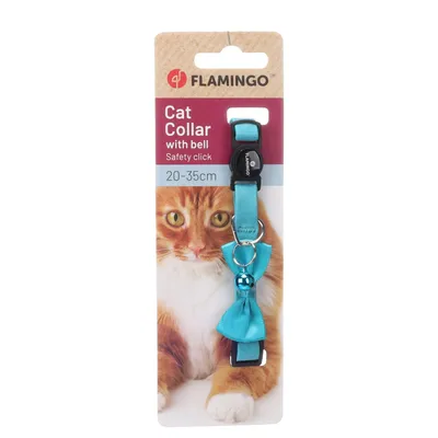 Collier avec nœud Castor Turquoise 20 – 35 cm pour chat