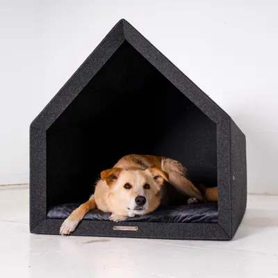 Pethome niche pour chien gris foncé avec graphite Pethome niche pour chien gris foncé avec graphite