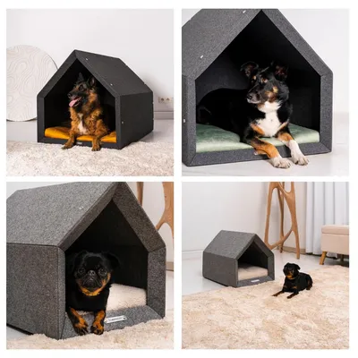 Pethome niche pour chien gris foncé avec gris Pethome niche pour chien gris foncé avec gris