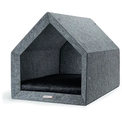 Pethome niche pour chien gris clair avec graphite Pethome niche pour chien gris clair avec graphite