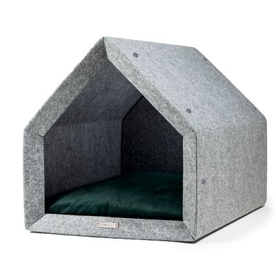 Pethome niche pour chien gris clair avec vert foncé