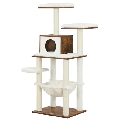 Feandrea Arbre à Chat, Tour de Jeux de 138 cm, Niche, Meuble pour Chat