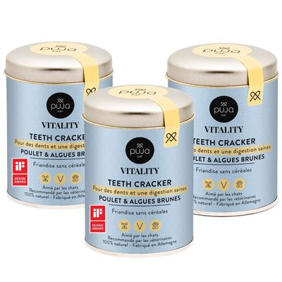 PUJA Vitality Teeth Friandises pour chats au poulet pour des dents saines