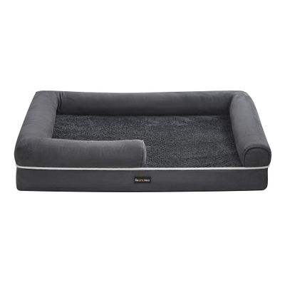 Feandrea Panier, Canapé, Lit pour Chiens jusqu'à 45 kg XL : 106 x 80 x 20 cm (L x l x H), Gris Foncé