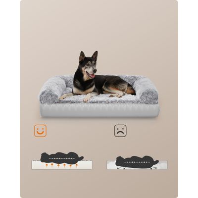 Feandrea FluffyHug Canapé pour Grands Chiens, Housse Amovible Lavable