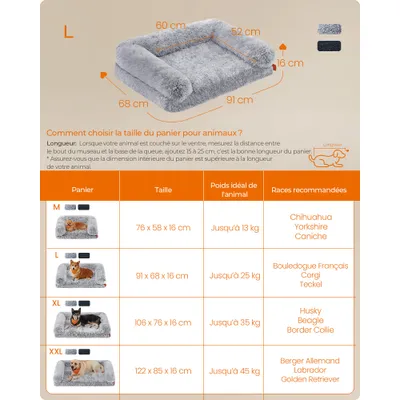 Feandrea FluffyHug Canapé pour Grands Chiens, Housse Amovible Lavable Feandrea FluffyHug Canapé pour Grands Chiens, Housse Amovible Lavable
