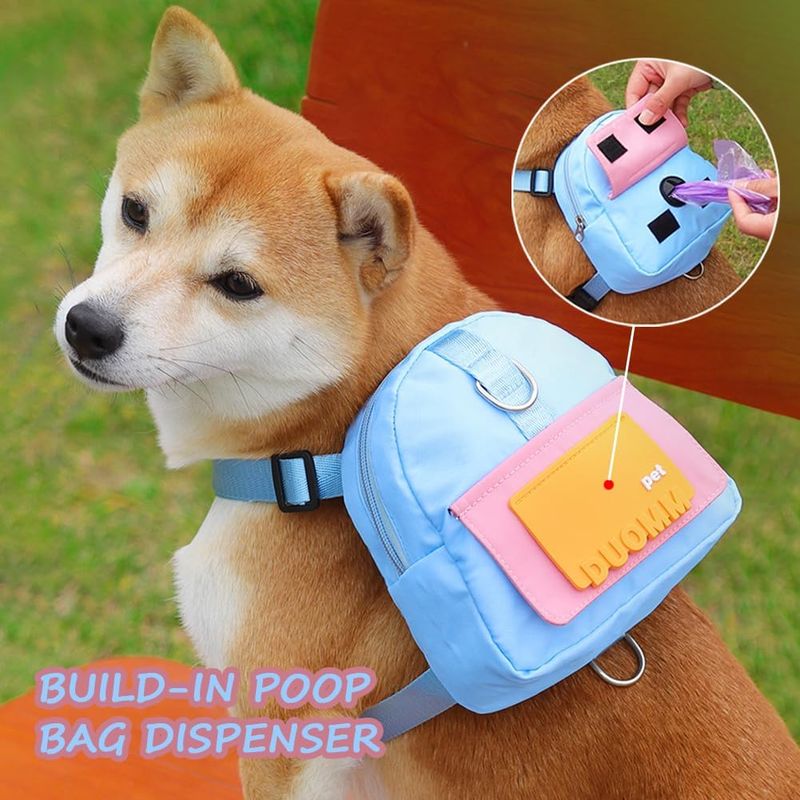 Harnais pour chien avec sac à dos - Bleu