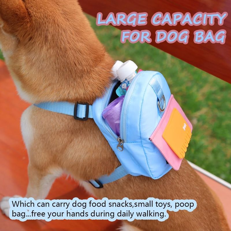 Harnais pour chien avec sac à dos - Bleu