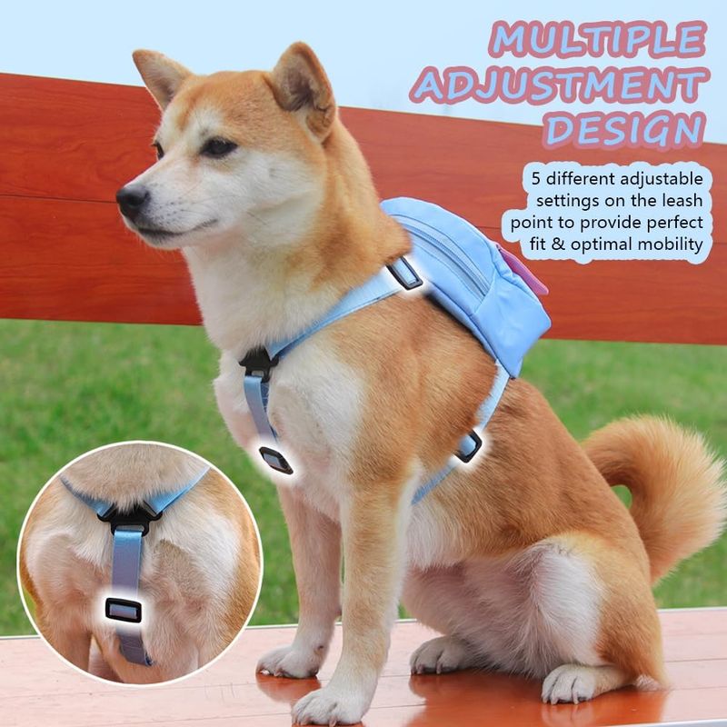 Harnais pour chien avec sac à dos - Bleu
