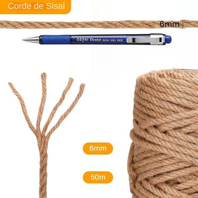 MCBOSON Sisalseil für Katzenbäume, 6 mm x 50 m