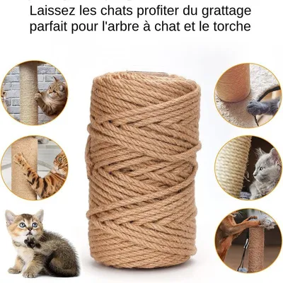MCBOSON Cuerda de sisal para rascador de gatos, 6 mm x 50 m