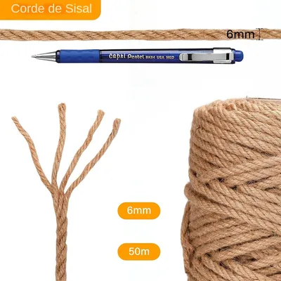 MCBOSON  Corde en Sisal pour Arbre à Chat 6 mm x 50 m