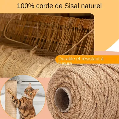 MCBOSON  Corde en Sisal pour Arbre à Chat 6 mm x 50 m