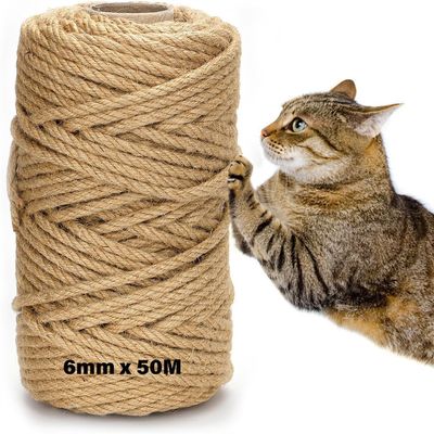 MCBOSON Corde en Sisal pour Arbre à Chat 6 mm x 50 m Une pièce