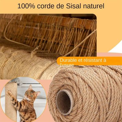MCBOSON Sisalseil für Katzenbäume, 6 mm x 50 m
