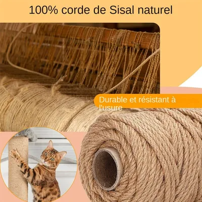 MCBOSON Cuerda de sisal para rascador de gatos, 6 mm x 50 m