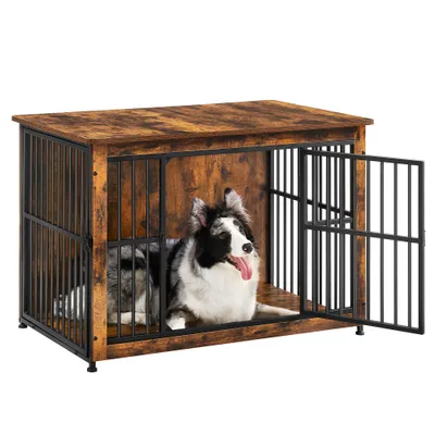 Feandrea Cage pour Chiens, Table d’Appoint, Niche Moderne pour Chiens