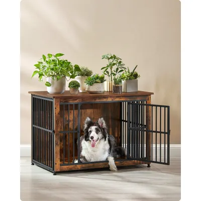 Feandrea Cage pour Chiens, Table d’Appoint, Niche Moderne pour Chiens