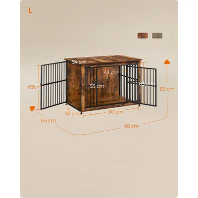 Feandrea Cage pour Chiens, Table d’Appoint, Niche Moderne pour Chiens
