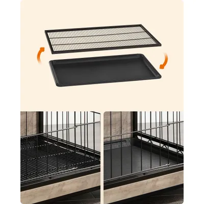 Feandrea Cage pour Chiens, Table d’Appoint, Niche Moderne pour Chiens