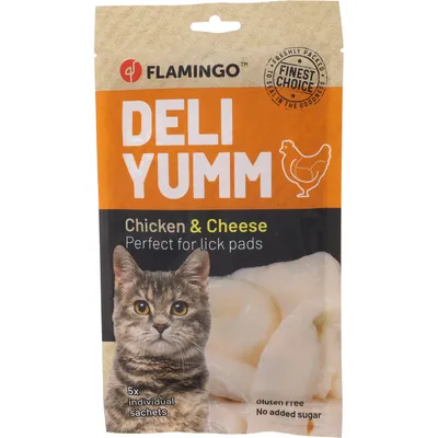 Friandises Deli Yumm Pâté avec poulet et Fromage 5 sticks de 14 g pour chat