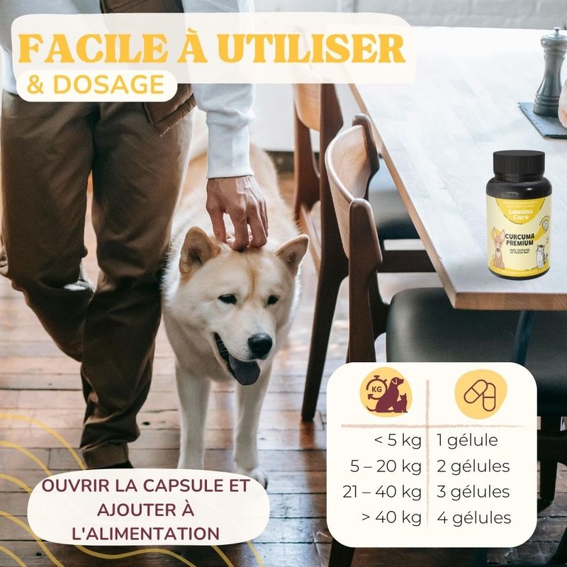 Lamina Care - Anti Inflammatoire Chien Naturel avec Curcuma et Pipérine