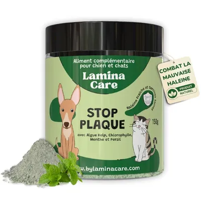 Lamina Care, Poudre Anti Mauvaise Haleine, Remède Naturel Anti Tartre Chien