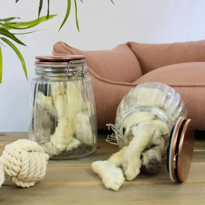 Lyra Pet® pattes de lapin avec fourrure