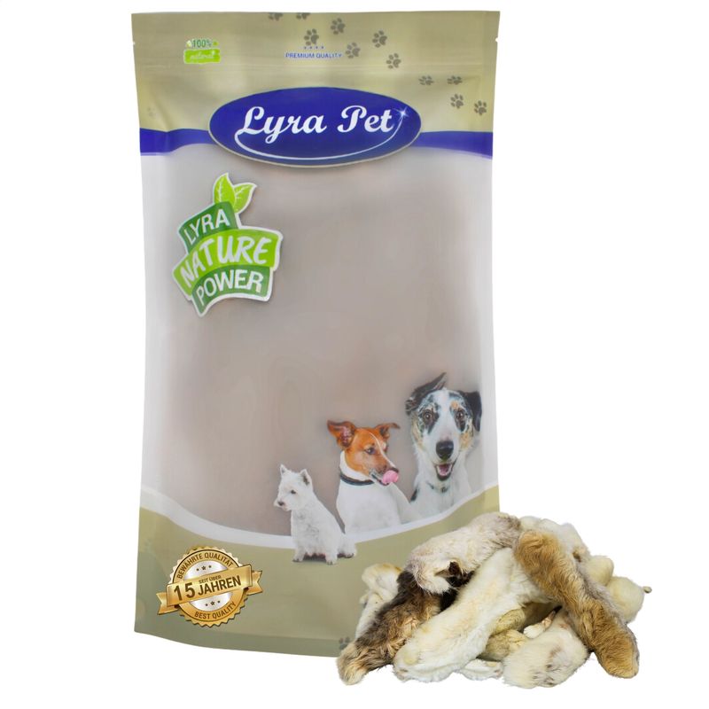 Lyra Pet® pattes de lapin avec fourrure