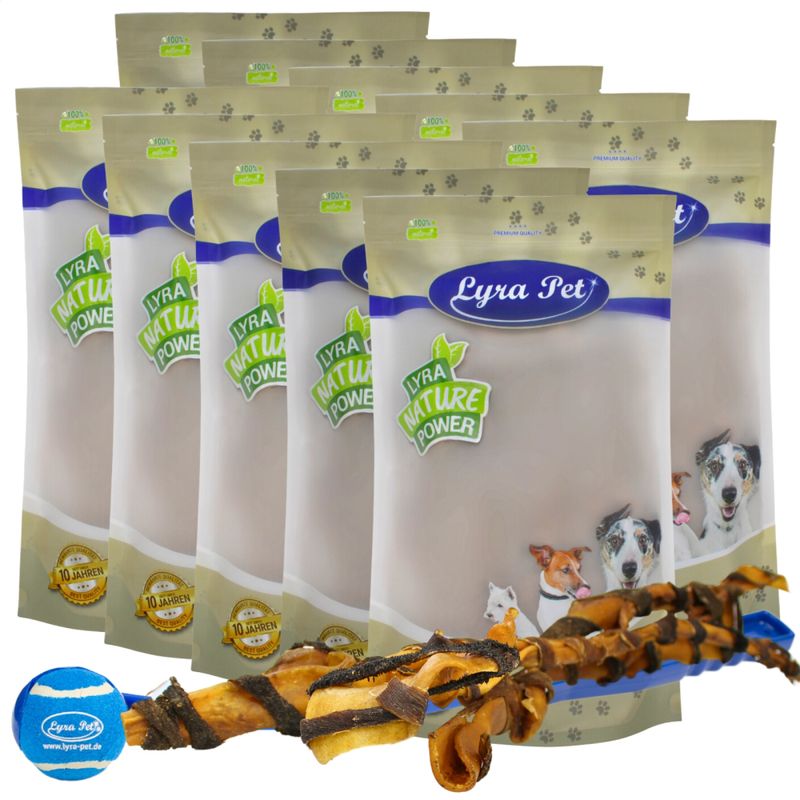 Lyra Pet® XXL barres de peau de tête de bœuf avec panse env. 70 cm