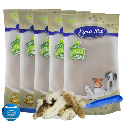 Lyra Pet® pattes de lapin avec fourrure