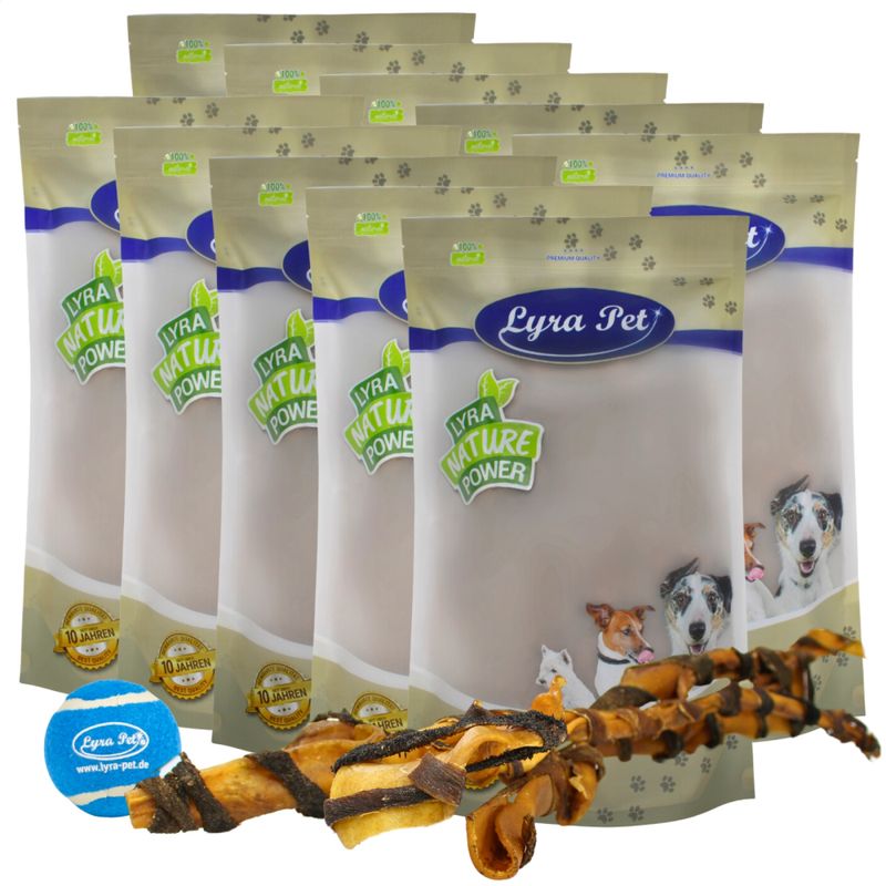 Lyra Pet® XXL barres de peau de tête de bœuf avec panse env. 70 cm