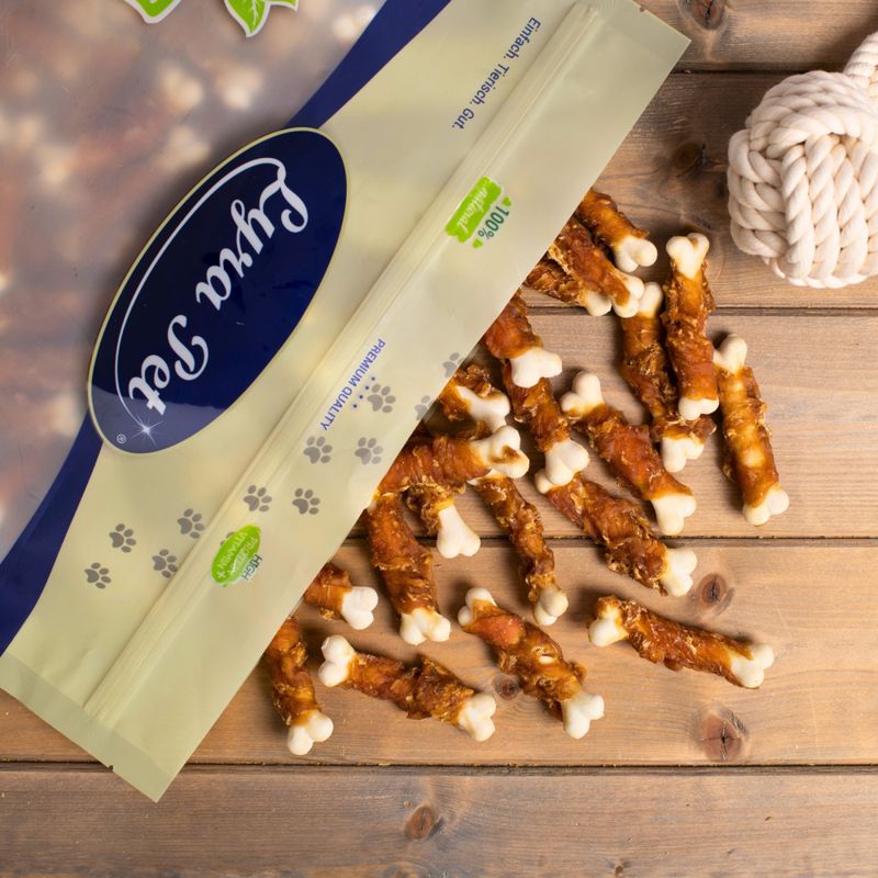 Lyra Pet® Os calcique avec lamelles de poitrine de poulet