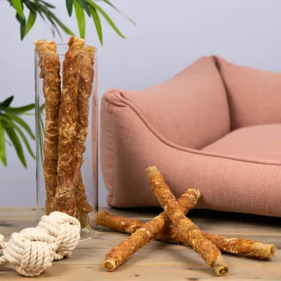 Lyra Pet® Rouleaux à mâcher avec poitrine de poulet env. 30-34 cm