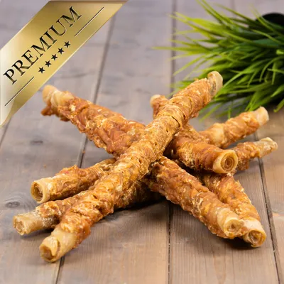 Lyra Pet® Rouleaux à mâcher avec poitrine de poulet env. 30-34 cm