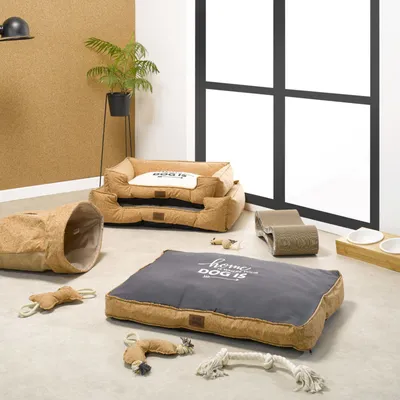 Love Story - Coussin rectangle en liège et polyester pour chien Love Story - Coussin rectangle en liège et polyester pour chien