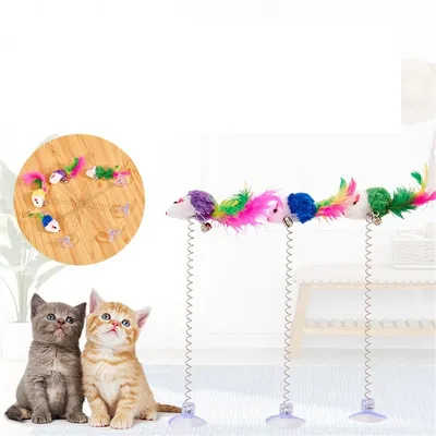 CoolPetGear Lot de 5 bâtons de jouets pour chat (couleurs aléatoires)