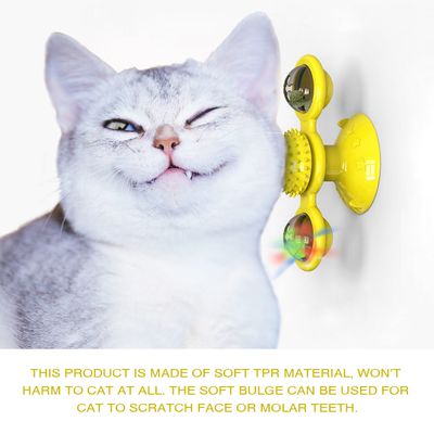 Jouet pour chat - Moulin à vent interactif avec LED et ventouses