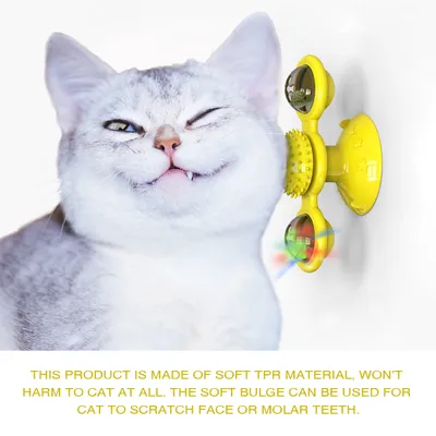 Jouet pour chat - Moulin à vent interactif avec LED et ventouses