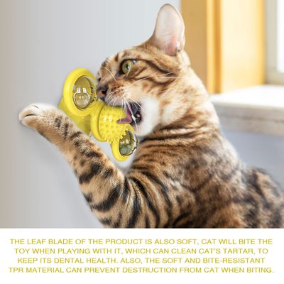 Jouet pour chat - Moulin à vent interactif avec LED et ventouses